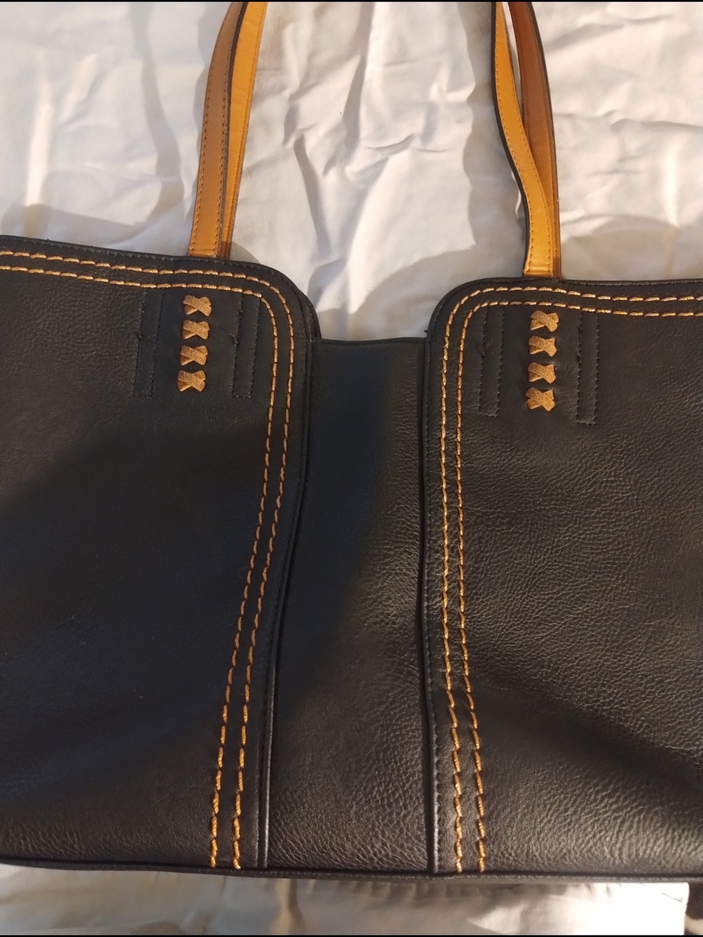 Montana West Black Shoulder Bag with Tan Accents